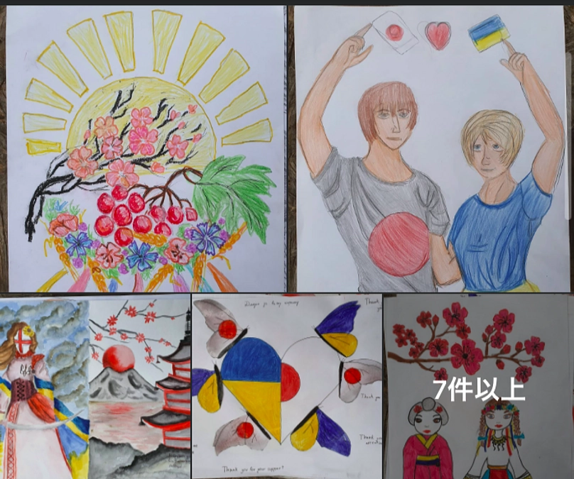 テルノーピリ州の子ども達が描いた絵をいただきました