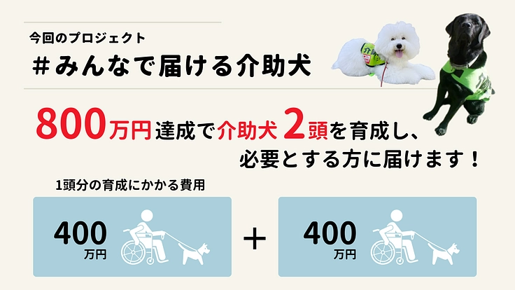 #みんなで届ける介助犬|今年も目標+2頭!介助犬と生きる選択肢を 4枚目