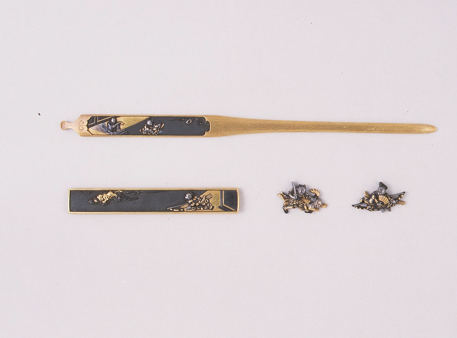 永青文庫早春展刀剣作品紹介17　頼政鵺退治図三所物