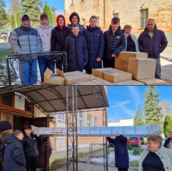 先日搬出した教育支援物資などがテルノーピリ州クレメネチの小学校に届きました