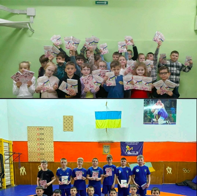 春の訪れとともに桜ノートを手にするウクライナの子どもたち