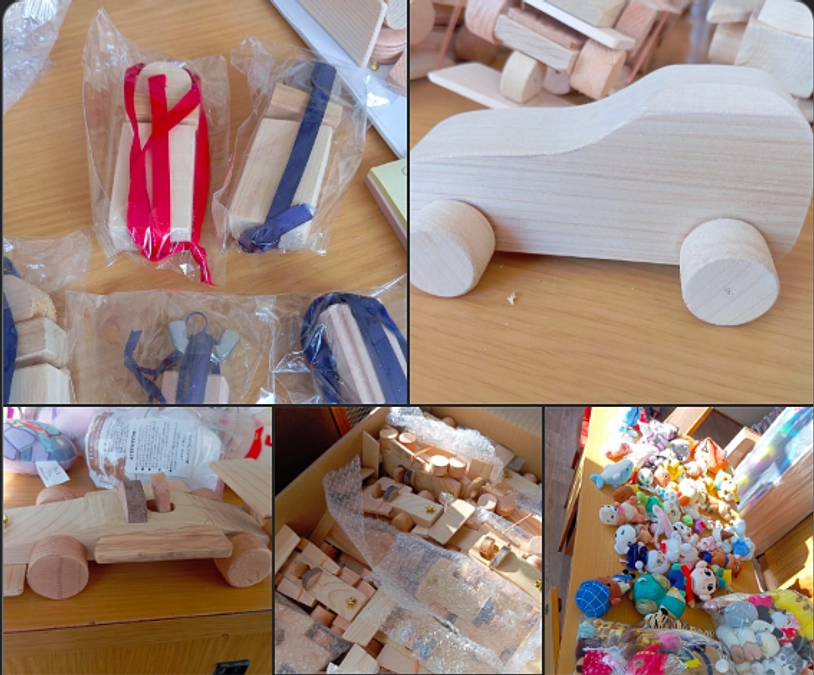 ジトーミル州の病院や幼稚園に石川県から届けていただいた木製遊具が届きました