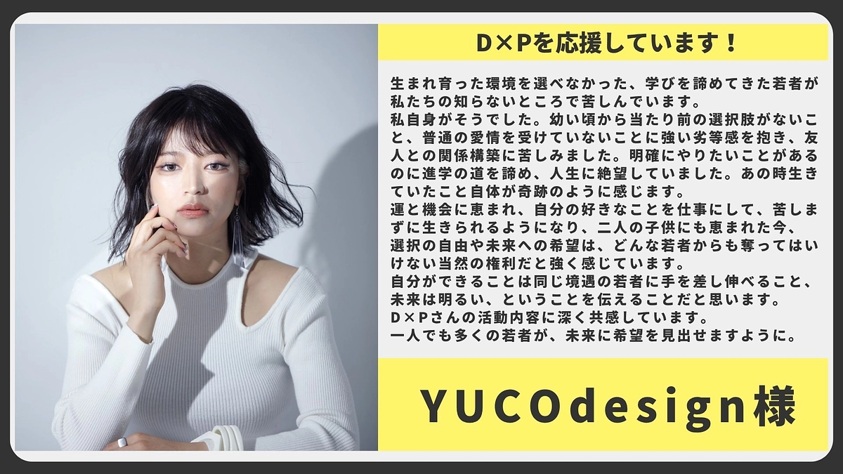 【応援メッセージ】YUCOdesign様