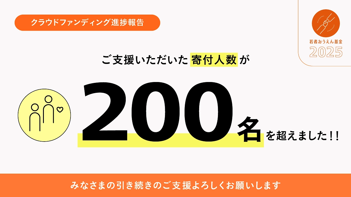 支援者数が200人に到達しました！