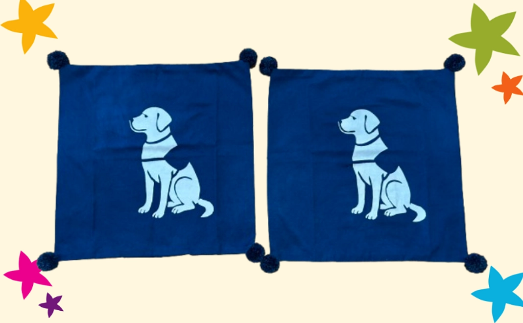 藍染アイビーのクッションセット(2枚)【税制優遇対象外】