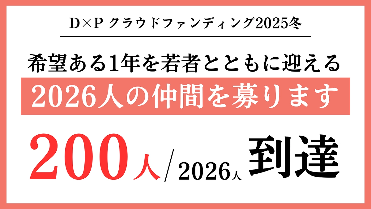 支援者数200人を突破！2026人の仲間を募るまで、一歩づつ進みます