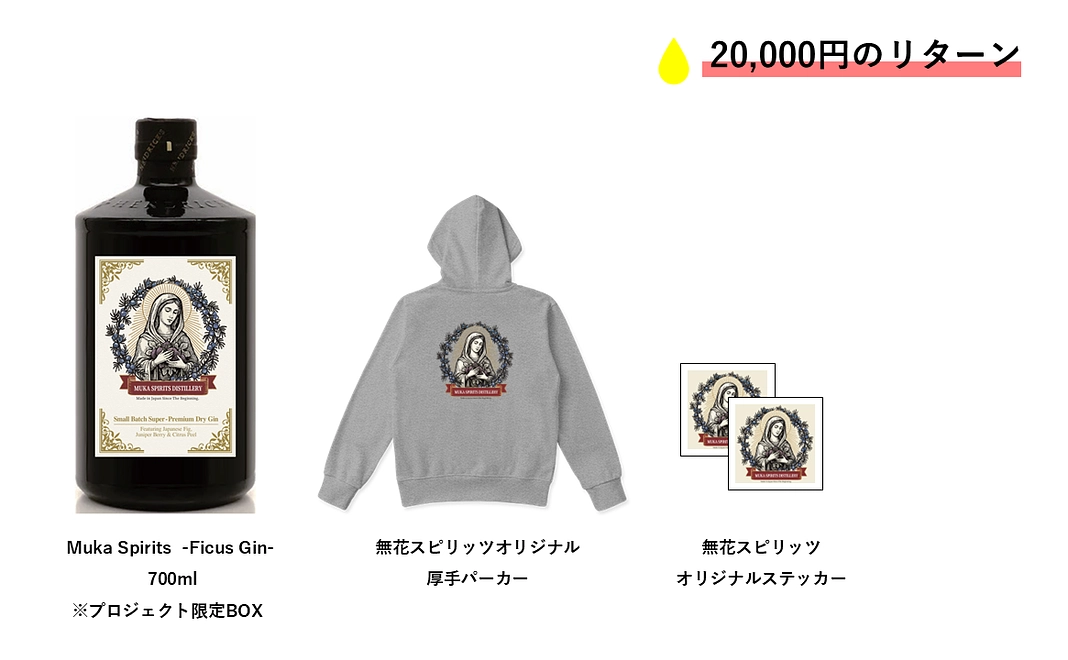 【プロジェクト限定BOX】Ficus Gin 700ml × MUKAパーカーセット
