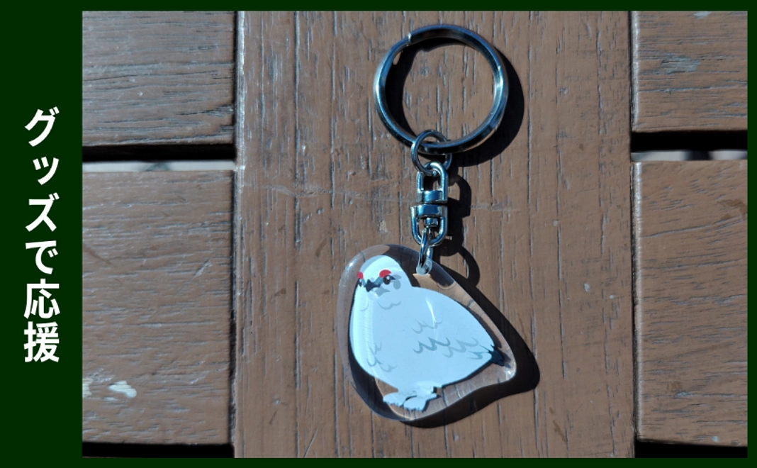 グッズで応援｜ライチョウのアクリルキーホルダー