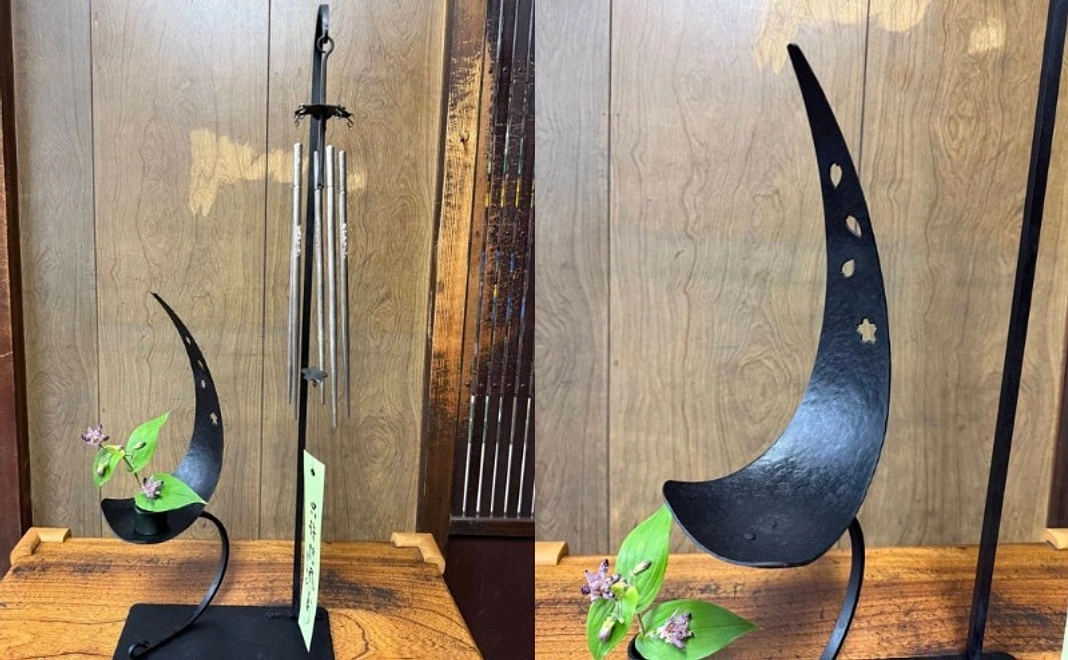 第５３代 明珍宗敬先生　限定風鈴吊花台三日月＋風鈴