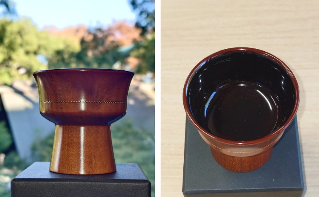 木工芸 川北浩彦先生 靖國の桜の倒木を使用した酒器