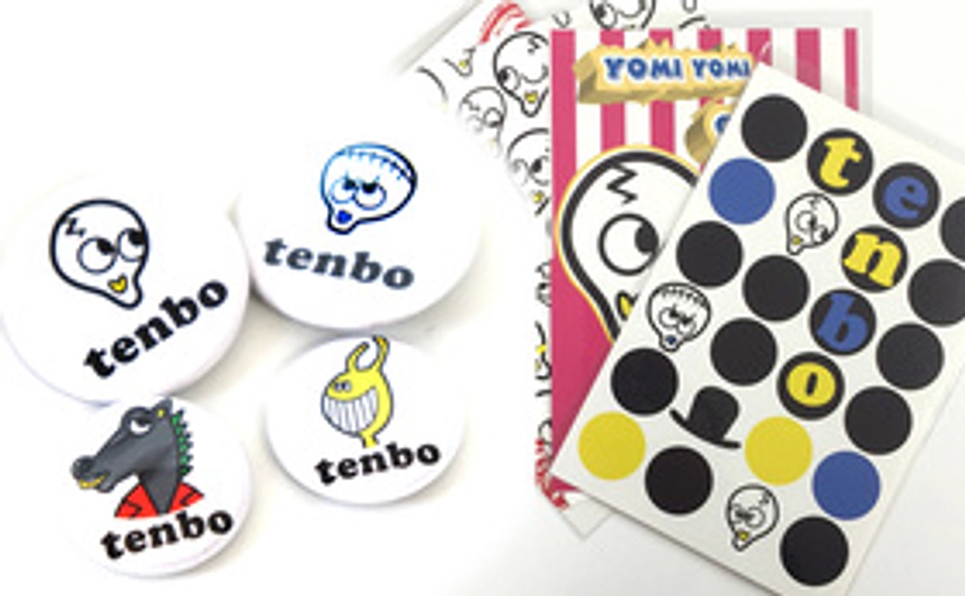 テンボの缶バッチ4個セット&ポストカード4枚