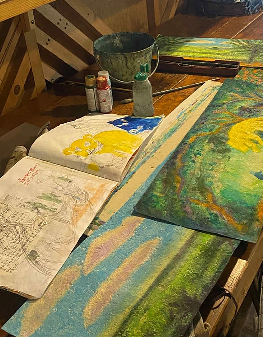 宮下昌也さん展覧会「もともと」あと2日です〜絵本原画制作に立ち会えるかも！