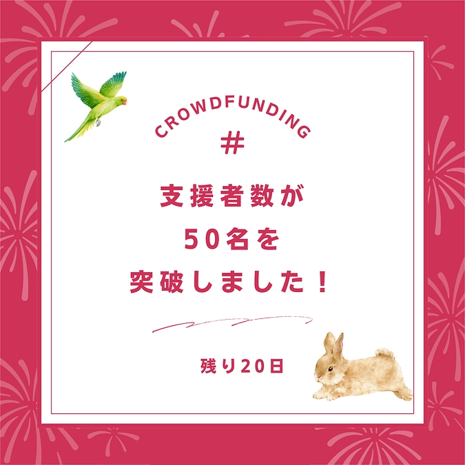 【活動報告】支援者数50名を突破しました！