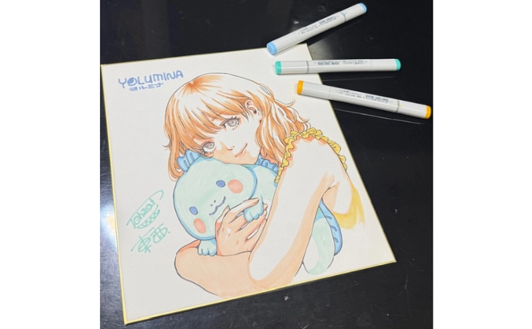 東西さん手書きのサイン色紙+アクリルスタンド