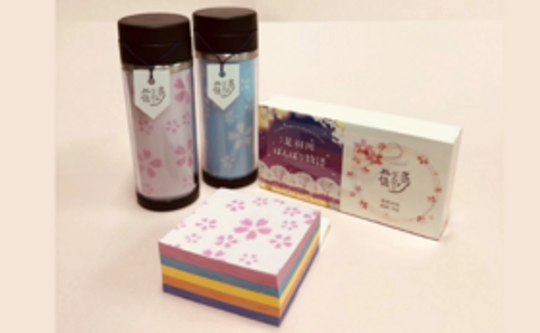 【B】ぼんぼりタンブラー&越前和紙オリジナルメモセット