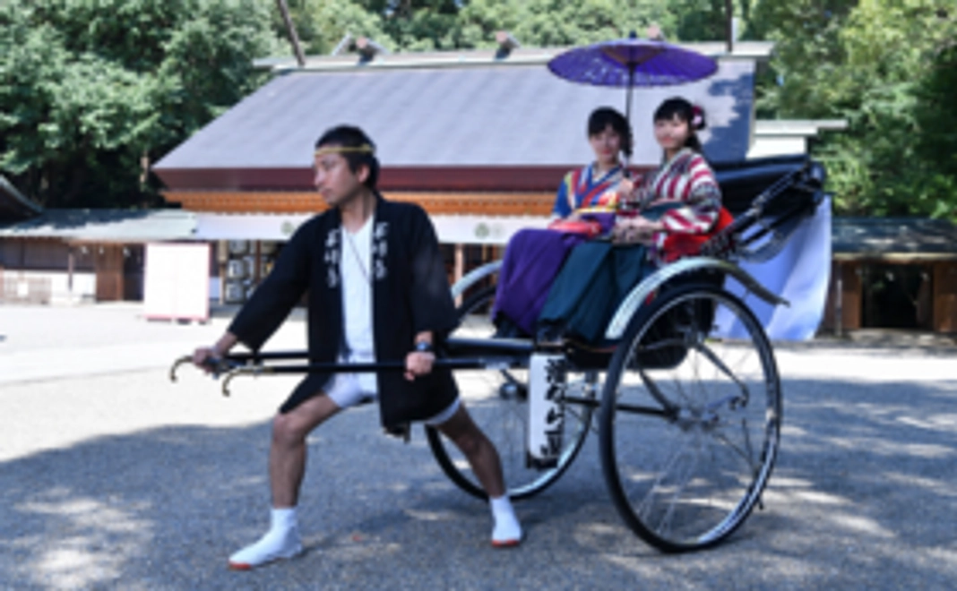 購入した人力車にイベントでお1人様1回乗れる権利