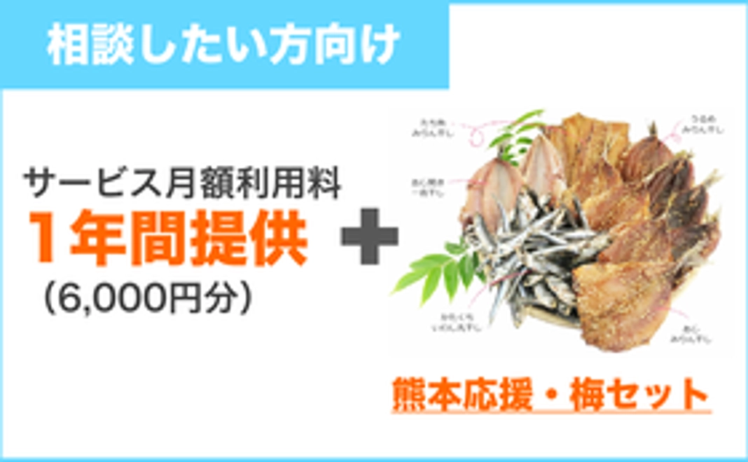 【相談したい方向け】「日本マンション管理士相談室」月額利用料1年間提供(6000円分)+熊本応援・梅セット