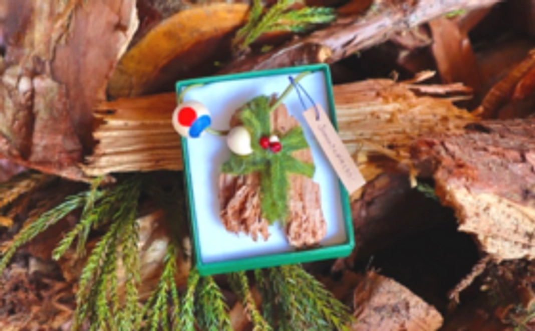 樹齢250年 杉の木片キーホルダー