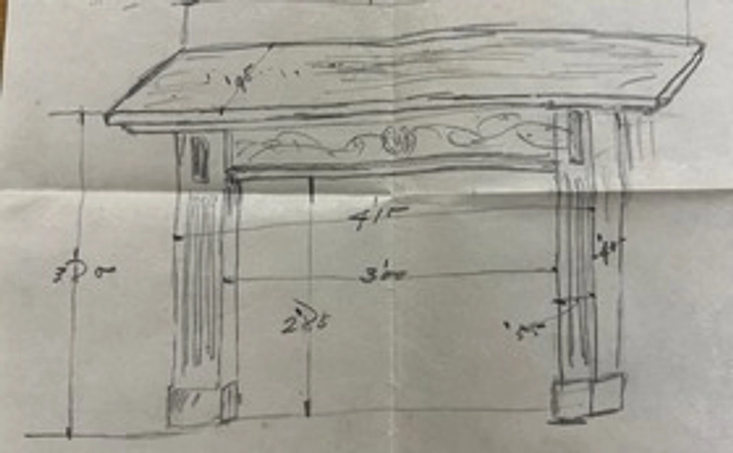 復元した暖炉絵葉書(ヤマグチハウス割引券付き)の送付