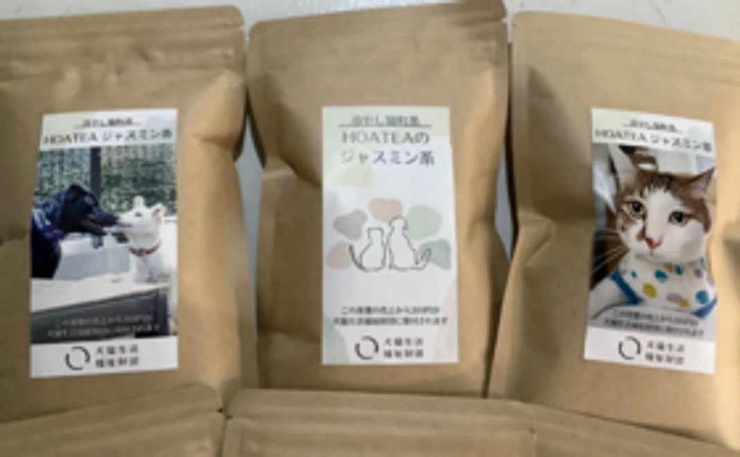【群馬地元企業がブックフェスを応援!】 ギャラリーアートスープ 犬猫チャリティ茶 猫町茶 50g入り茶葉を3袋コース
