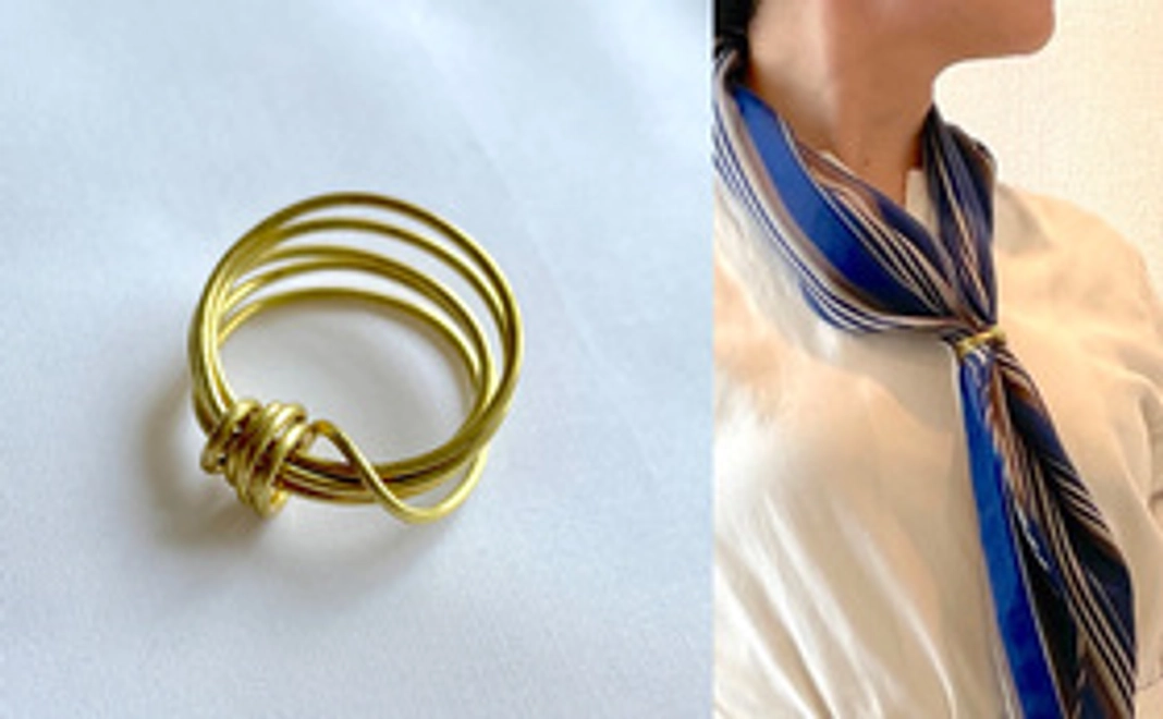 【SAYURI TANEI 真鍮オリジナルスカーフリング 直径2cm】