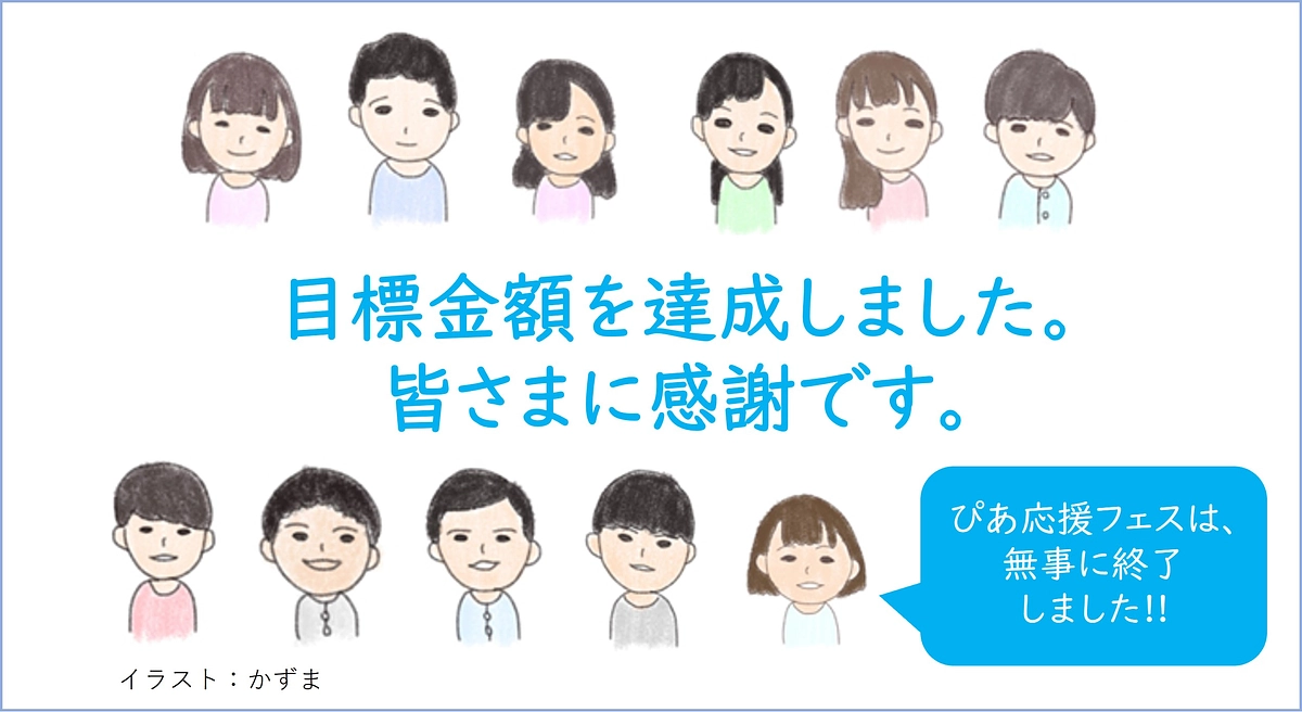 目標金額達成のお礼