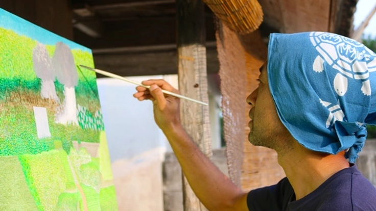 沖縄県久高島で描いた作品を通じて、戦前の暮らしを知ってほしい