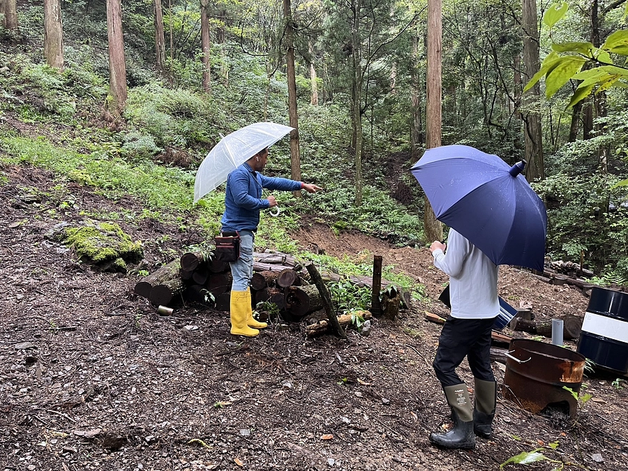 道づくりや伐採する木の最終確認