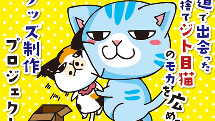 道で出会った捨てジト目猫のモカを広めるグッズ制作プロジェクト
