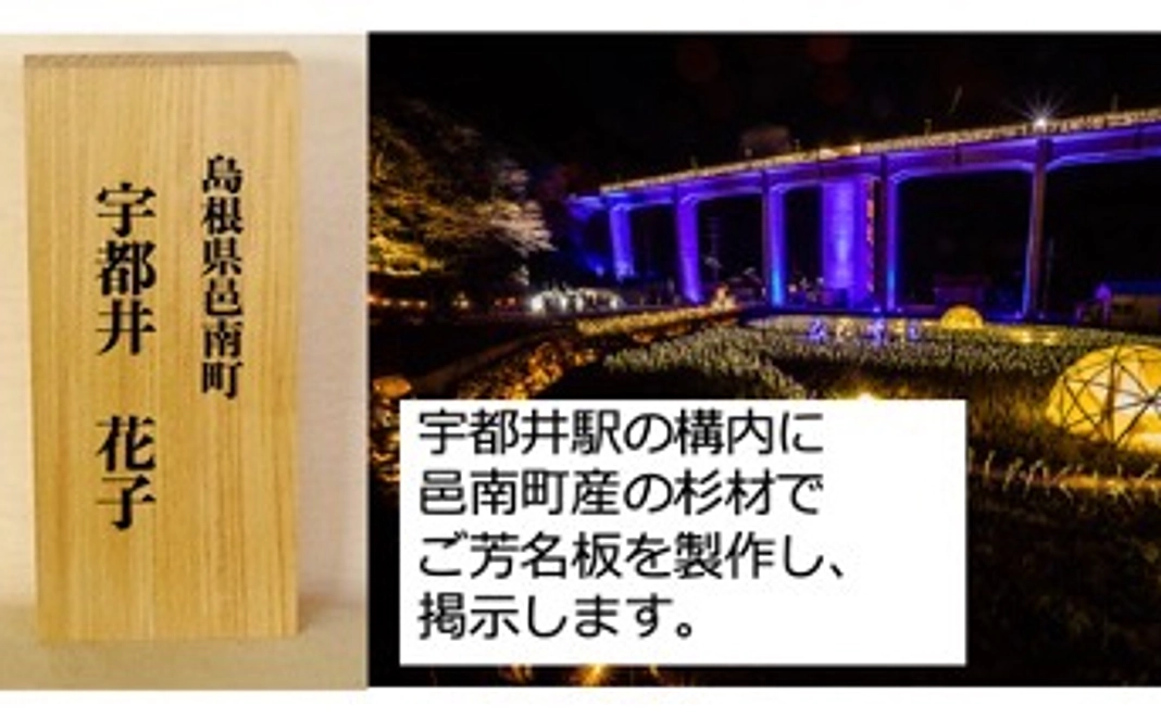 宇都井駅にご芳名を掲示A