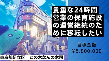 貴重な24時間営業の保育施設の運営継続のために移転をしたい。 のトップ画像