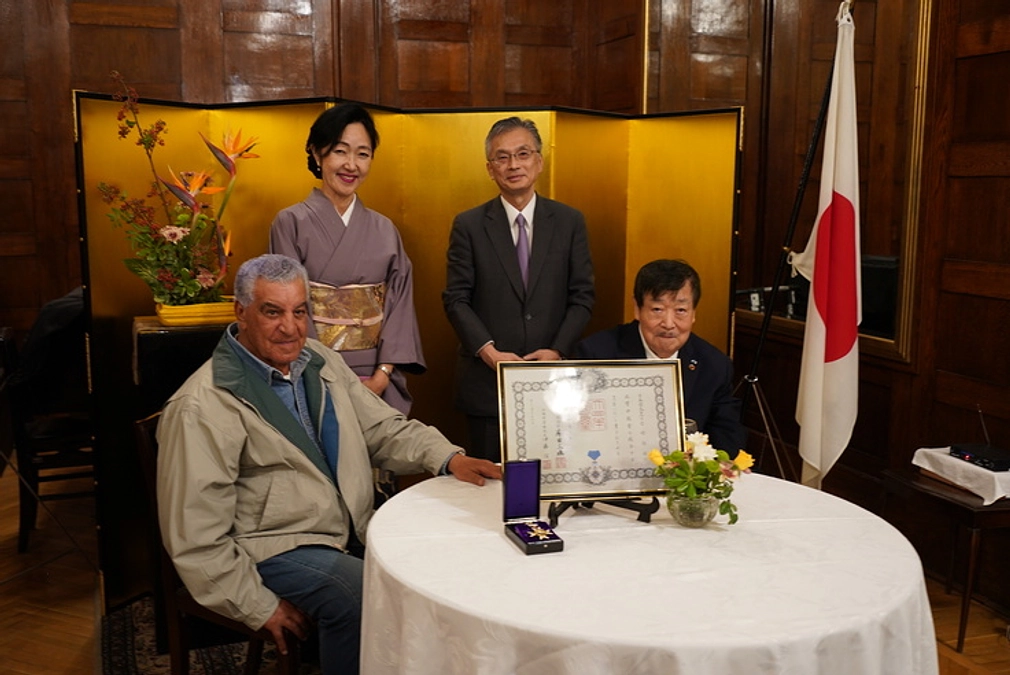 在エジプト日本大使館で叙勲のお祝い