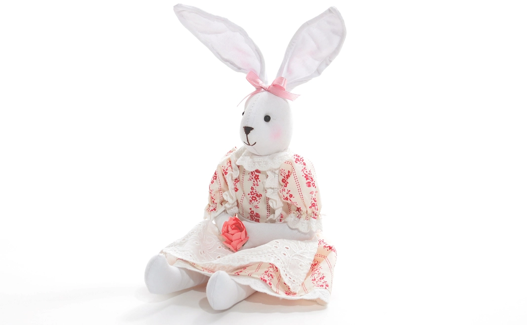 小さなうさぎちゃん 赤色のお洋服