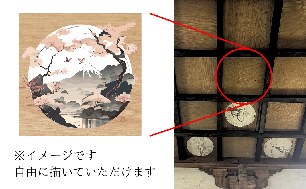 B｜ご自身で描かれた天井絵奉納コース