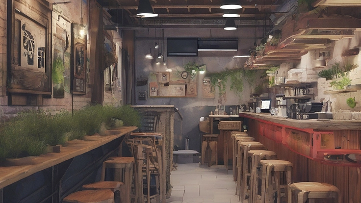 ２４時間営業のいつでも温もりを感じれる隠れ家的なカフェ兼バー！