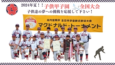小学生の甲子園へ初出場！全国大会遠征費を支援してください！！ のトップ画像