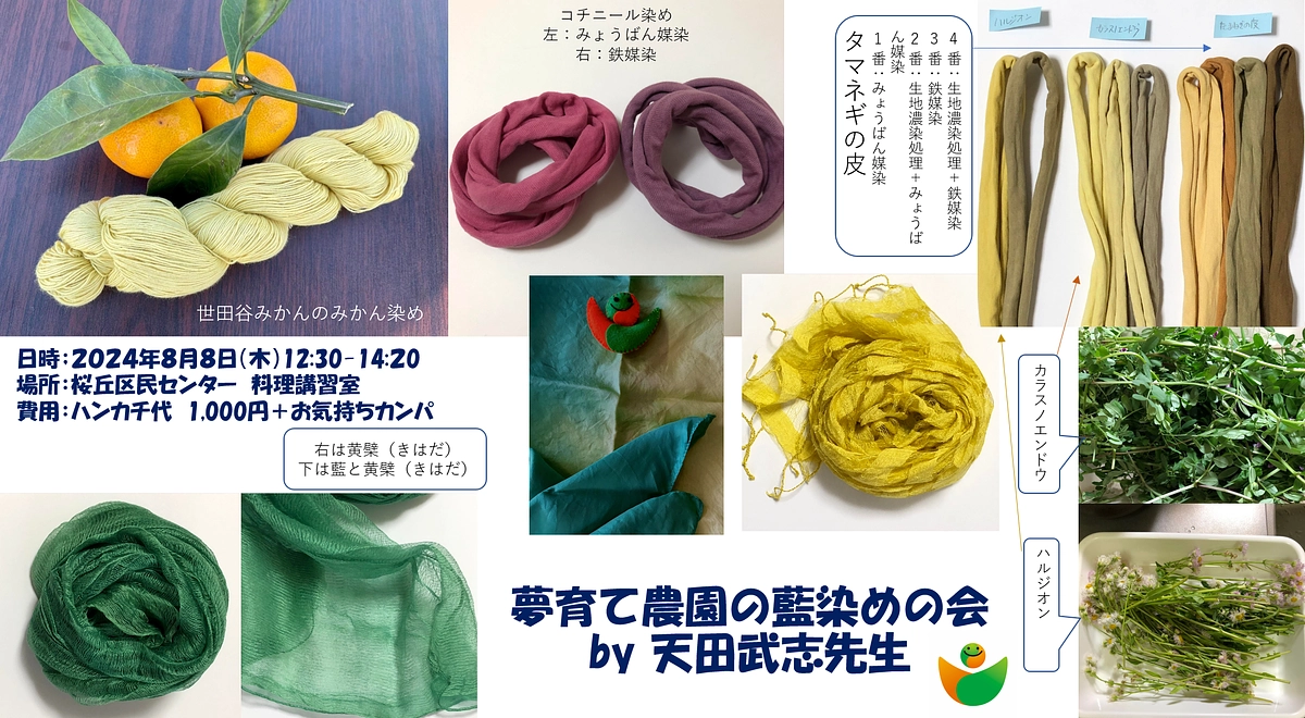 8/8（木）夢育て伝統の藍染の会を開きます!!
