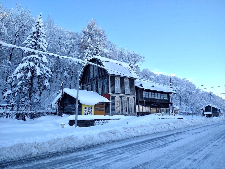 今朝の小頓別、旧丹波屋旅館です。