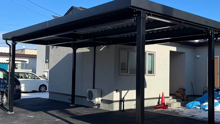 雪の多い北海道へのリーズナブルなカーポート提供もっと身近に！