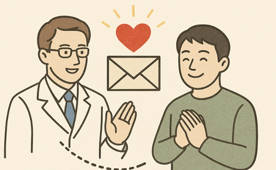 感謝の気持ちを込めて：メールで感謝の気持ちをお伝えします。