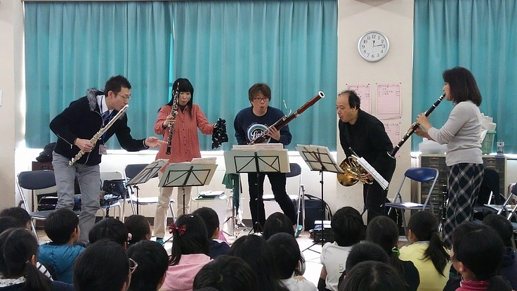 【風の五重奏団】裾野市立富岡第一小学校に生の演奏を届けたい！