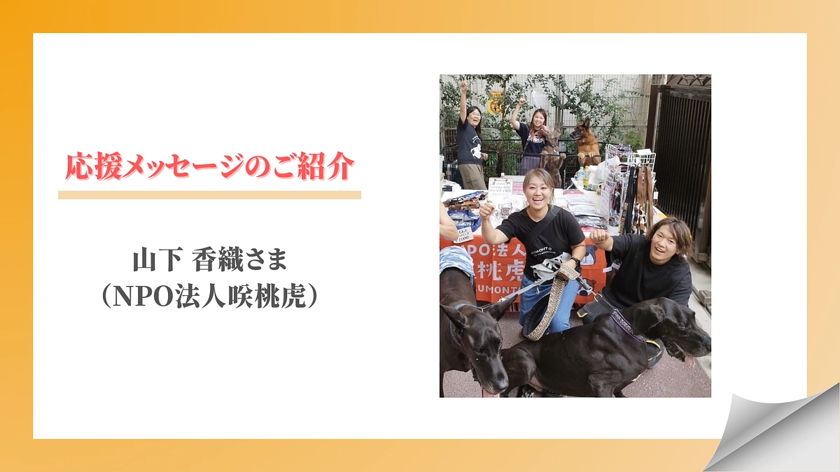 【メッセージリレー#6】山下 香織さま（NPO法人咲桃虎）