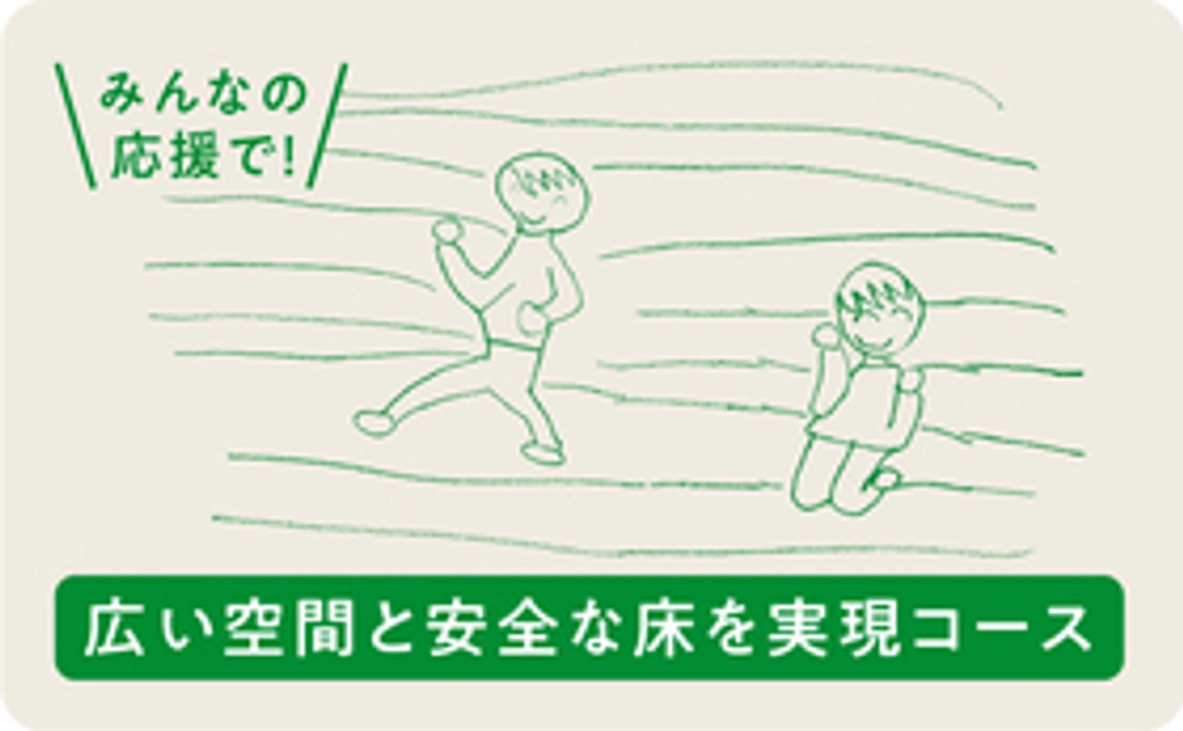 【子どもたちがのびのび安全に過ごせる床張り替え&スペースづくり応援コース】+お名前掲載