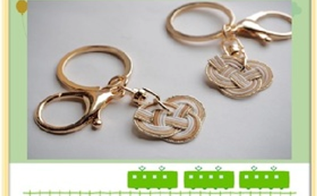 水引で作るオリジナルキーホルダー1個(カフェをイメージしたオリジナル品)