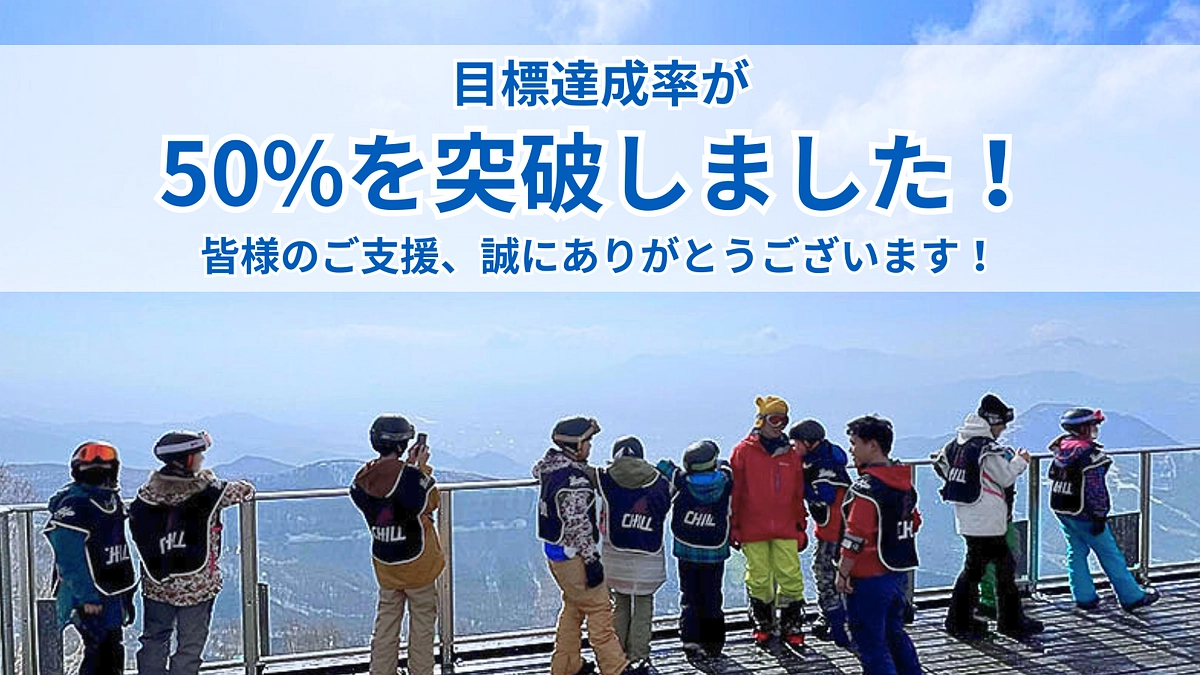 ご支援に感謝｜目標達成率50%を突破しました！