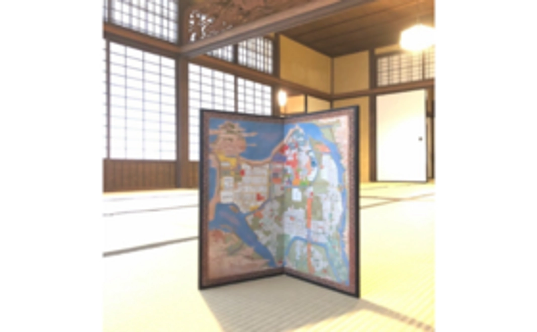 F｜萩古地図屏風（熊谷美術館所蔵）縮小複製版