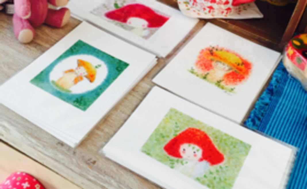 ＜手書きのポストカード＞きのこたちのポストカードをあなたに