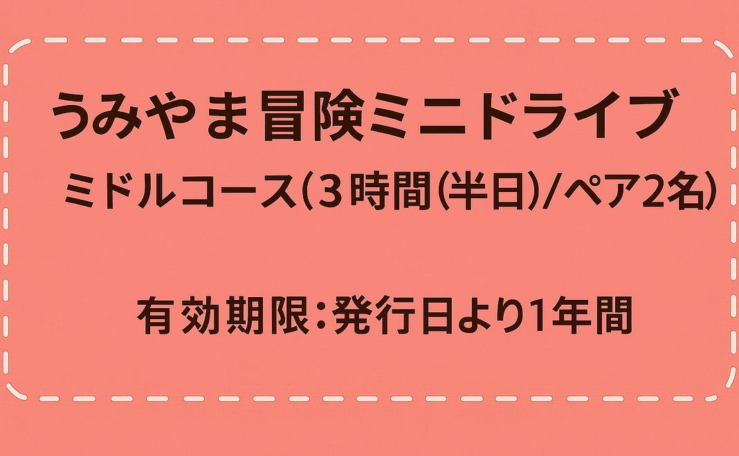 うみやま冒険ミニドライブ　ミドルコース（3時間（半日）/ペア2名）