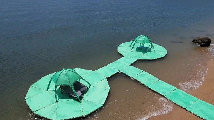 弊社独自開発の商品「連結浮島”アクラスラー”」の国内、海外への販売