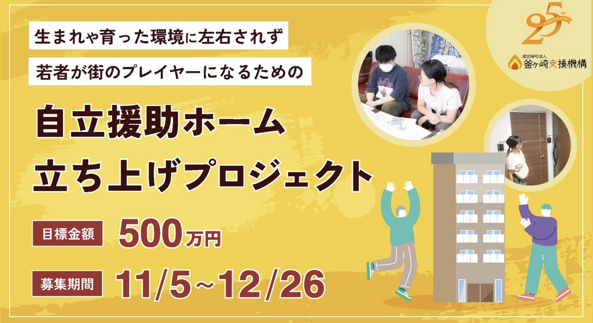 大阪の若者たちへの居住支援クラウドファンディングにご支援いただいた皆様へ